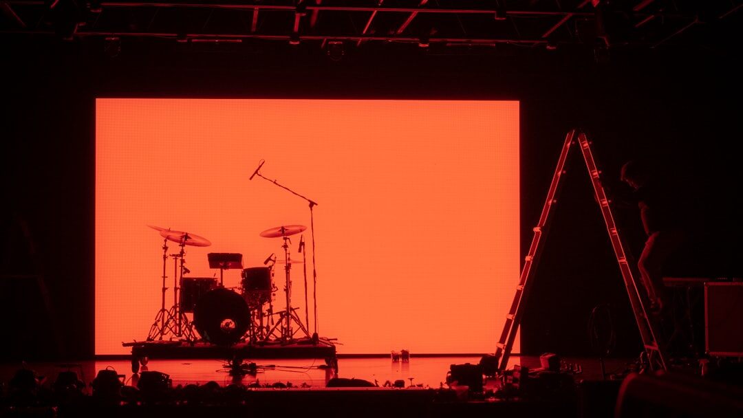 Colorful stage lighting during a live show